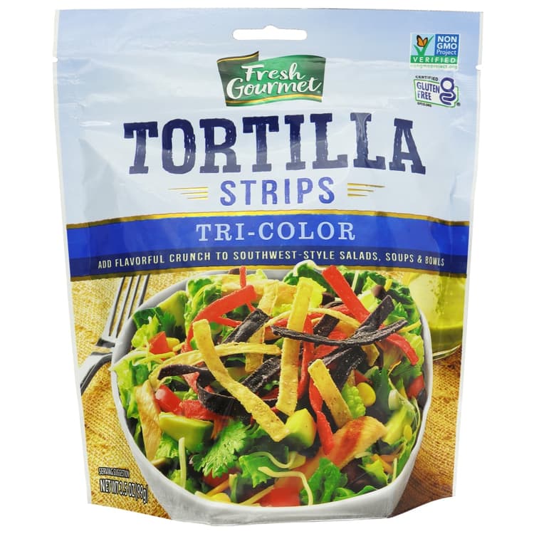 Fresh Gourmet Crunchy Toppings Tortilla Strips Tri-color