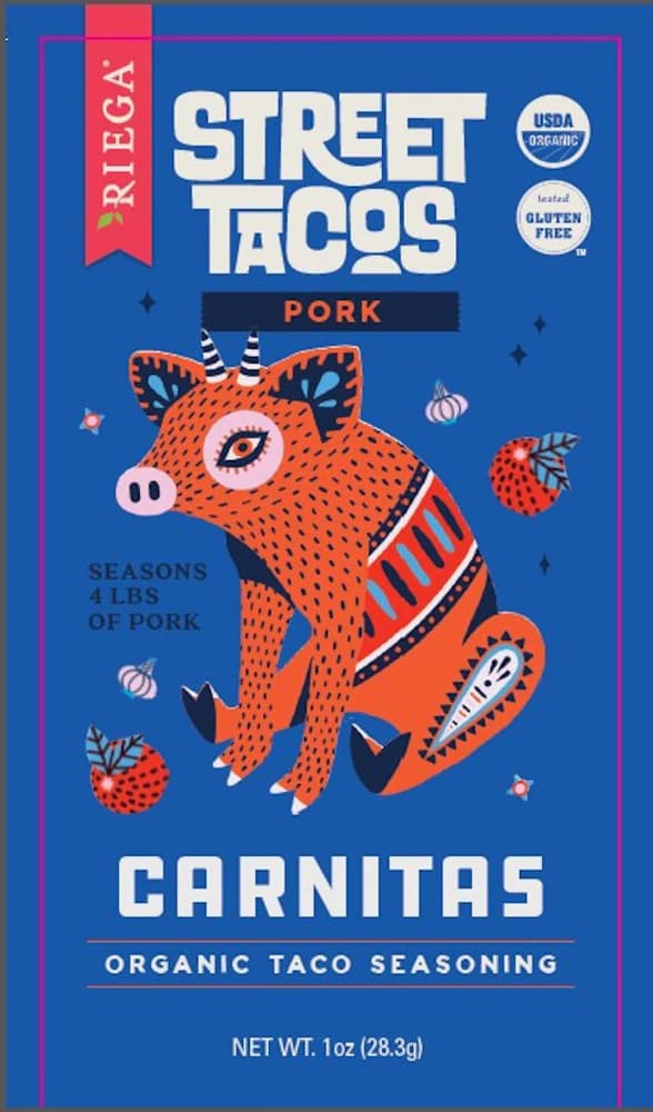 Riega Foods Street Tacos Organic Taco Seasoning Carnitas
