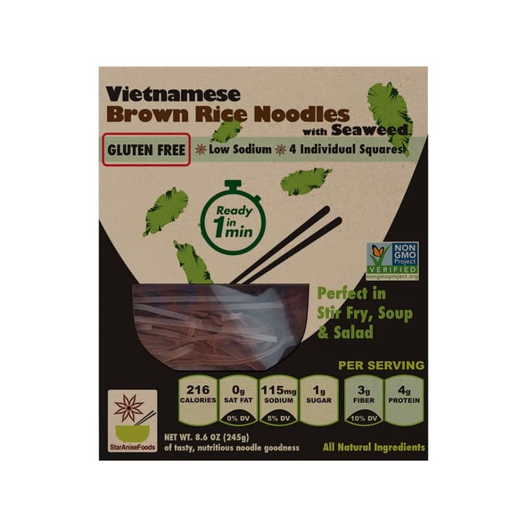 Star Anise Foods Vietnamese Brown Rice Noodles With Seaweed