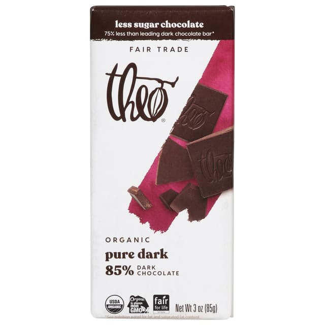Is it Low Sodium? Theo Chocolate Organic Fair Trade Pure (85%) Dark Chocolate Bar