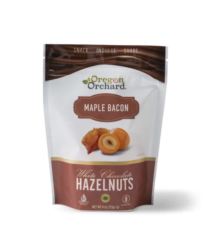 Oregon Orchard Maple Bacon White Chocolate Hazelnuts