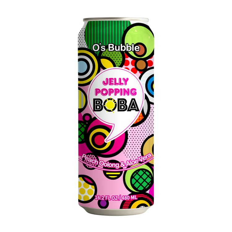 O'S Bubble Jelly Popping Boba Peach Oolong & Aloe Vera