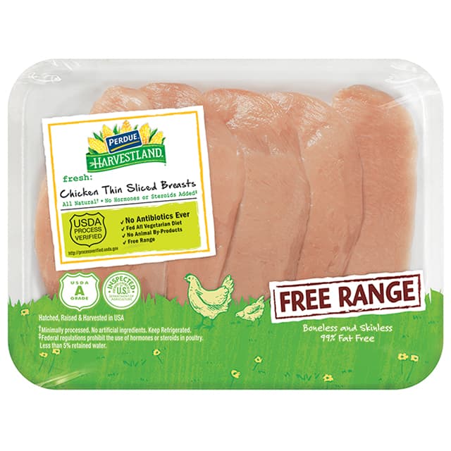 Perdue Harvestland Free Range Boneless And Skinless Chicken Thin Sliced Breasts