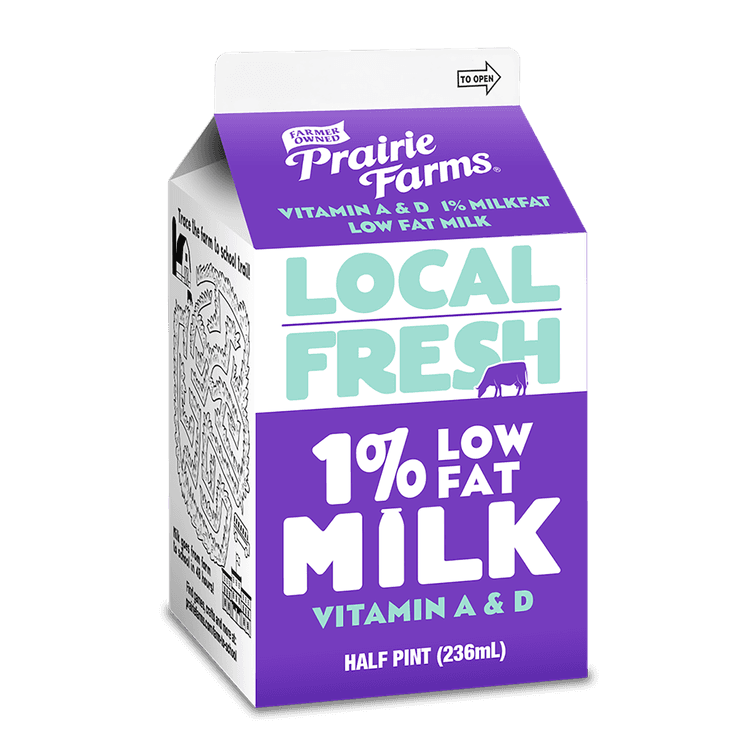 Prairie Farms Local Fresh 1% Low Fat Milk Half