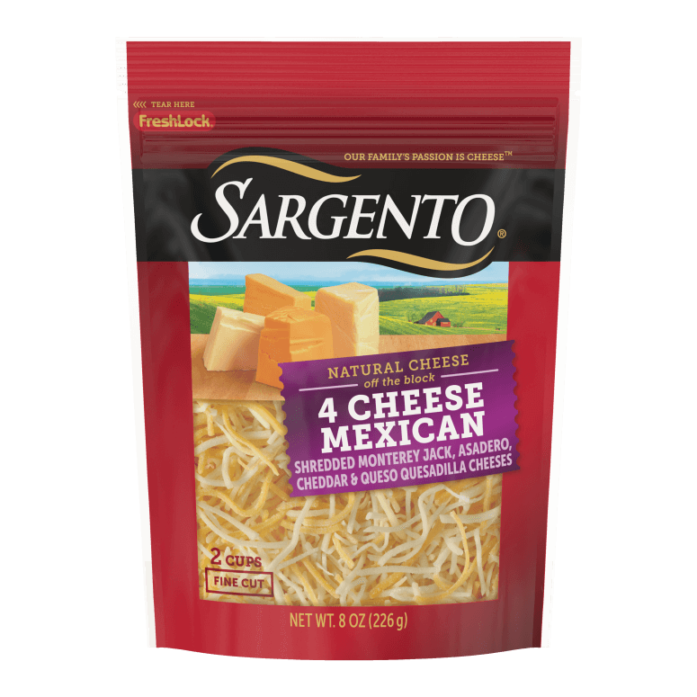 Sargento Cheese Natural Shredded Fine Cut 4 Cheese Mexican