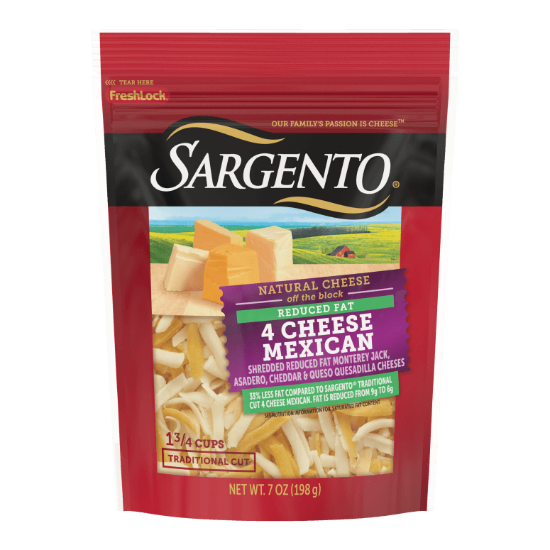 Sargento Reduced Fat 4 Cheese Mexican Shredded