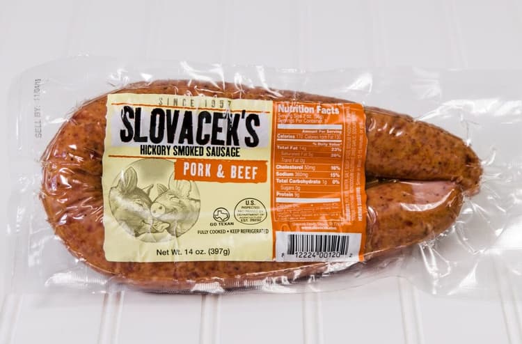 Slovacek'S Hickory Smoked Pork & Beef Sausage