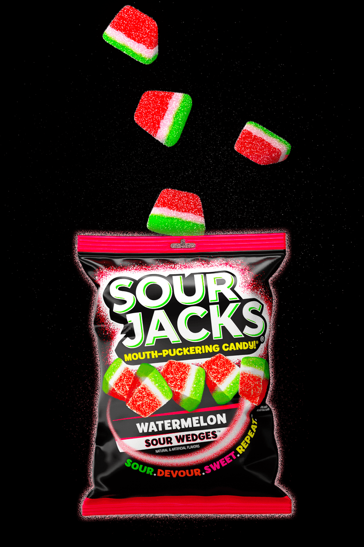 Sour Jack Watermelon Sour Wedges Mouth-Puckering Candy