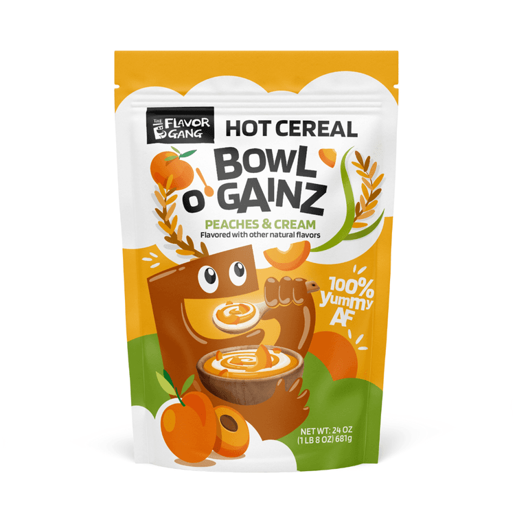The Flavor Gang Bowl O' Gainz Peaches & Cream Hot Cereal