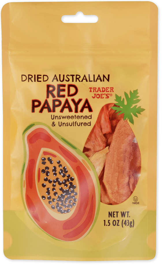 Trader Joe'S Dried Australian Unsweetened & Unsulfured Red Papaya