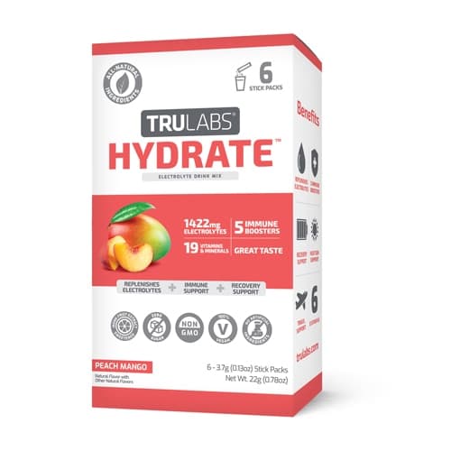 Trulabs Hydrate Electrolyte Drink Mix Peach Mango Flavors