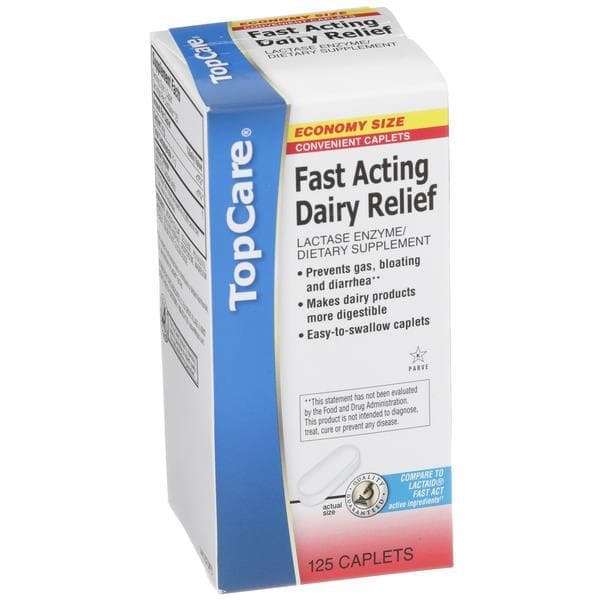 Topcare Fast Acting Dairy Relief Caplets