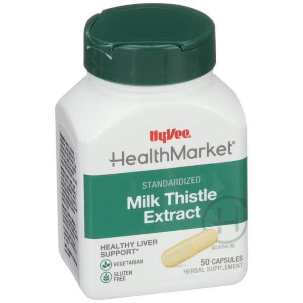 Hy-Vee Healthmarket Milk Thistle Extract Dietary Supplement Vegetarian Capsules