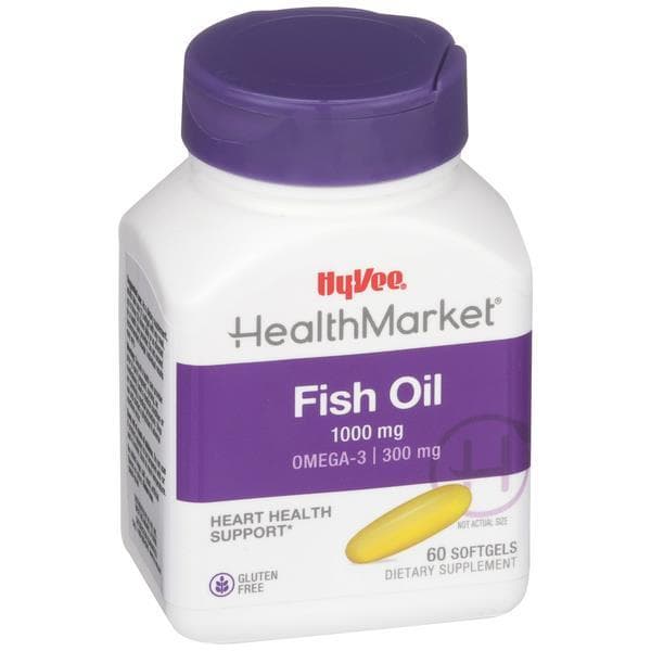 Hy-Vee Healthmarket All Natural Fish Oil Omega-3 Softgels