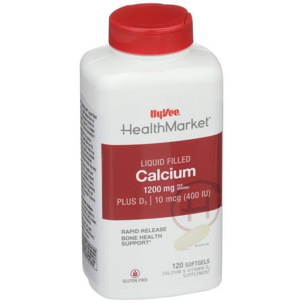 Hy-Vee Healthmarket Liquid Filled Calcium 600 +D Softgels