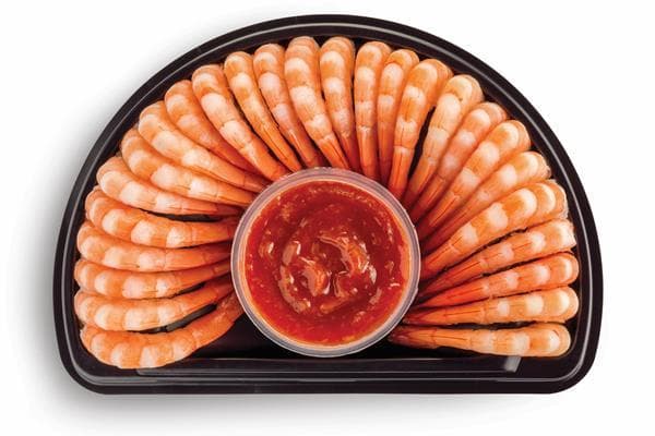 Fish Market Shrimp Platter With Cocktail Sauce, 26/30 Cooked & Peeled