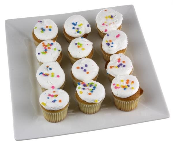 White Mini Cupcakes - White Iced