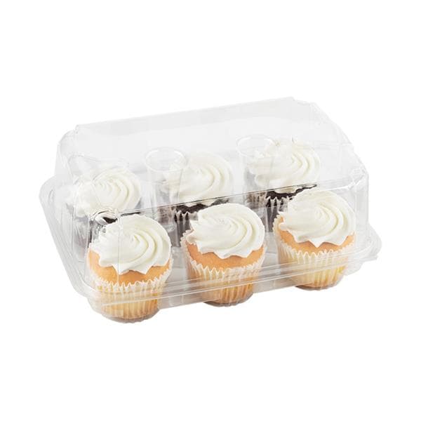 3 White & 3 Chocolate Cupcakes White Iced