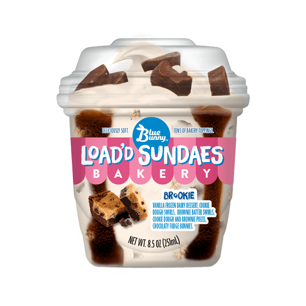 Blue Bunny Load'D Sundaes Brookie Bakery Dessert