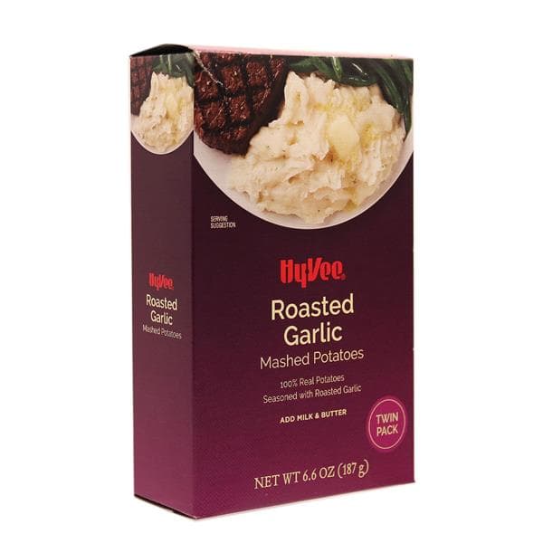 Hy-Vee Roasted Garlic Twin Pack Mashed Potatoes