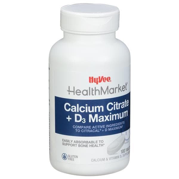Hy-Vee Health Market Maximum Calcium Citrate + D3 Caplets