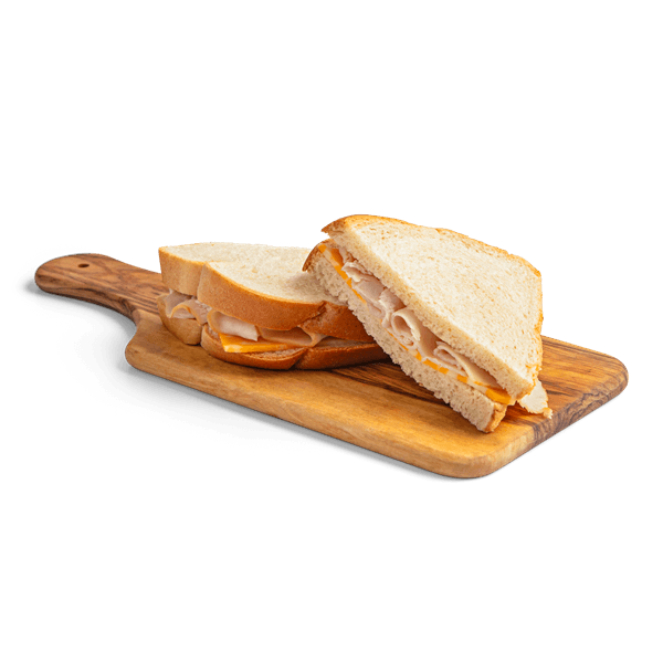 Mealtime Mesquite Smoked Turkey Breast And Colby Jack Cheese Sandwich On White Bread