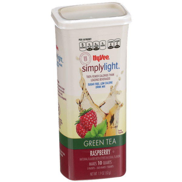 Hy-Vee Simply Light Low Calorie Raspberry Green Tea Drink Mix