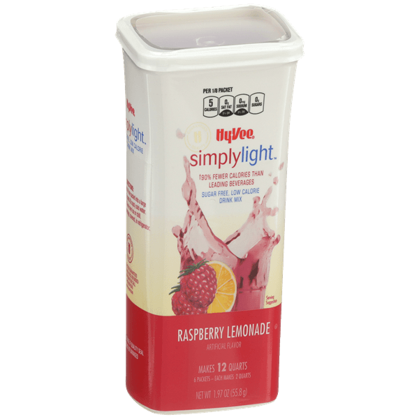 Hy-Vee Simplylight Low Calorie Raspberry Lemonade Drink Mix