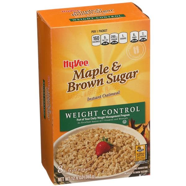 Hy-Vee Maple & Brown Sugard Instant Oatmeal Weight Control
