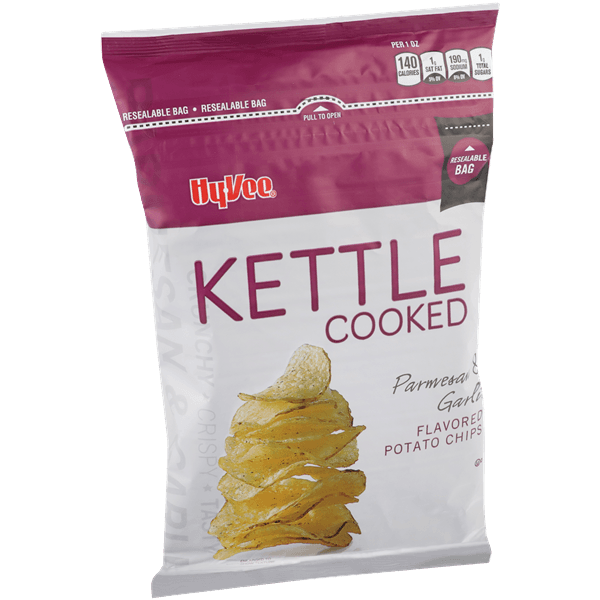 Hy-Vee Kettle Cooked Parmesan & Garlic Flavored Potato Chips