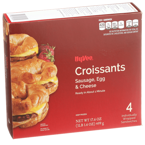 Hy-Vee Sausage, Egg And Cheese Croissants