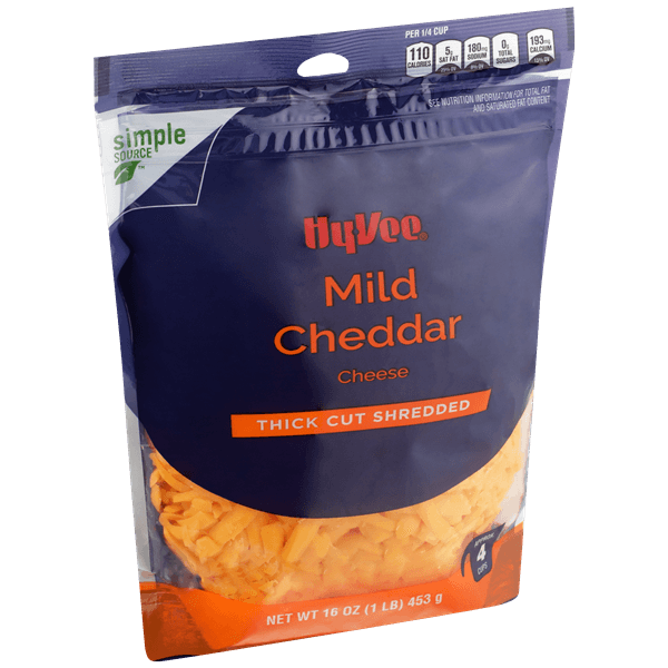 Hy-Vee Thick Cut Shredded Mild Cheddar Cheese