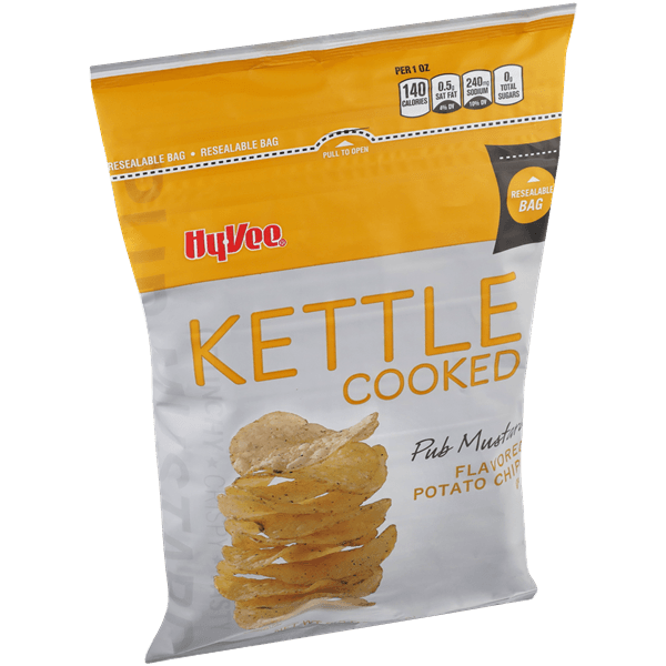 Hy-Vee Kettle Cooked Pub Mustard Flavored Potato Chips
