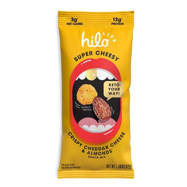 Hilo Life Super Cheesy Snacks Mix Crispy Cheddar Cheese & Almonds