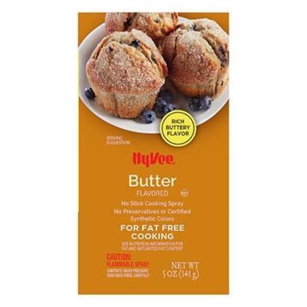 Hy-Vee No Stick Cooking Spray, Butter Flavored