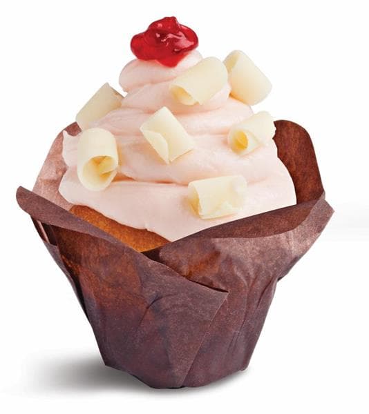 Mini Raspberry Laced Vanilla Cupcake With Raspberry Filling