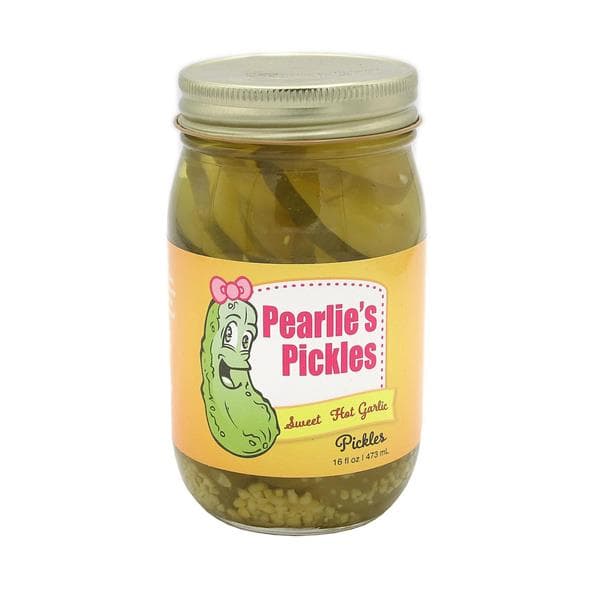 Pearlie'S Pickles, Sweet Hot Garlic Pickles Sliced