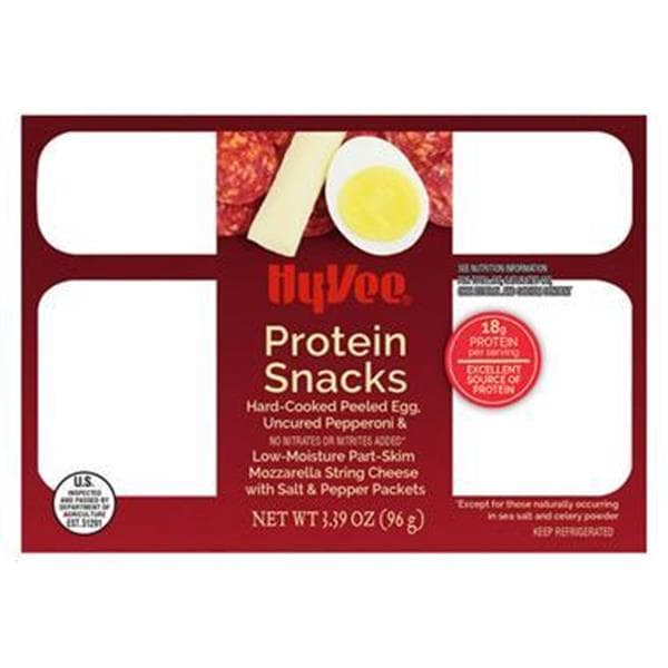 Hy-Vee Protein Snacks, Hard-Cooked Egg, Uncured Pepperoni & Part Slim Mozzarella