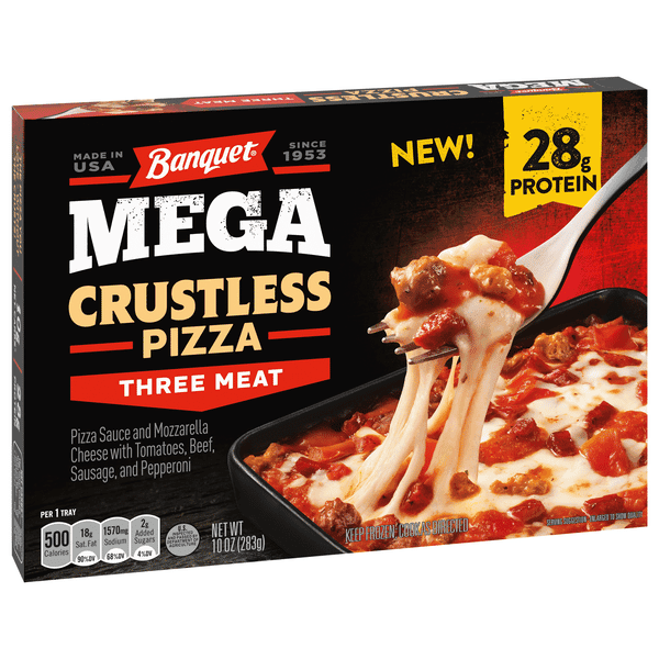 Banquet Three Meat Mega Crustless Pizza