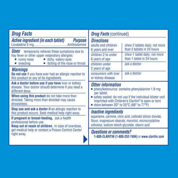 Claritin Children'S Chewables Indoor & Outdoor Allergies, Bubble Gum