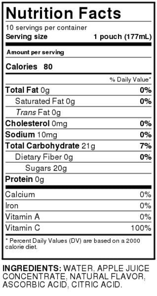 Hy-Vee Apple 100% Juice, Oz Pouches