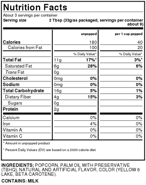 Hy-Vee No Salt Butter Flavor Microwave Popcorn