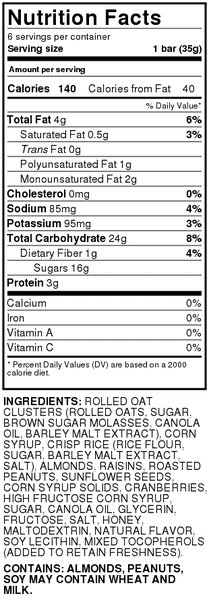 Hy-Vee Trail Mix Chewy Fruit & Nut Bars