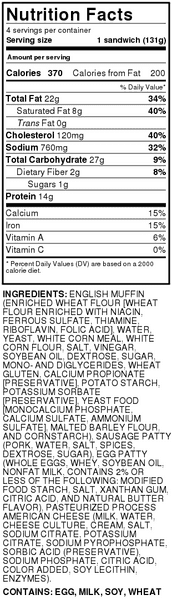 Hy-Vee Sausage, Egg And Cheese Muffins