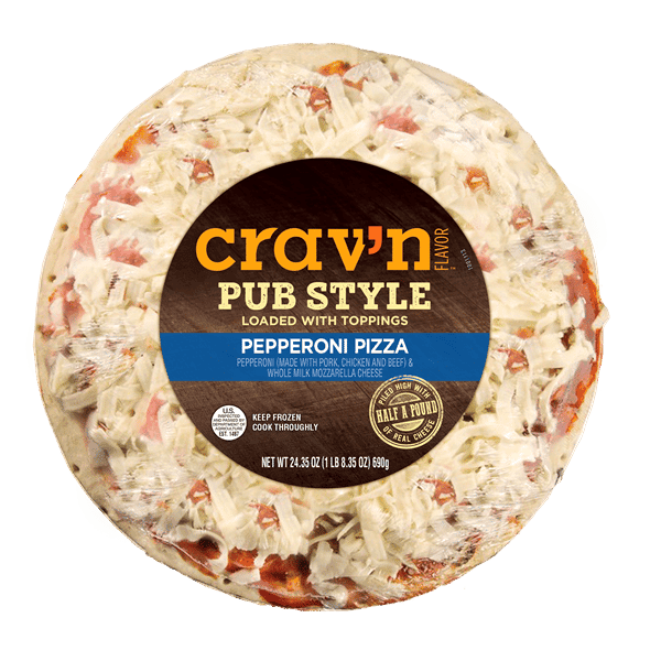 Crav'N Flavor Pub Style Pepperoni Pizza