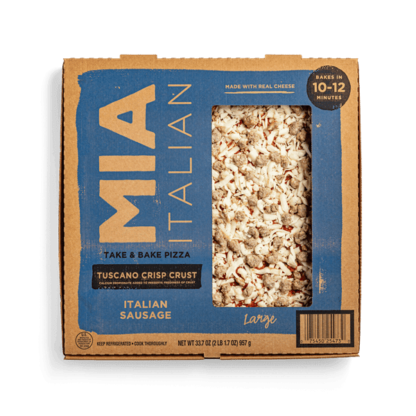 Mia Italian Take & Bake Pizza Large Tuscano Crisp Crust Italian Sausage