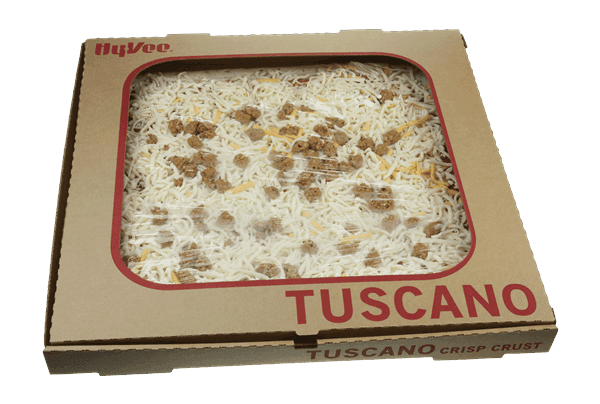 Hy-Vee Take & Bake Italian Sausage Pizza Tuscano Cracker Crust Family Size