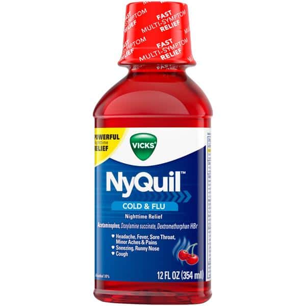 Vicks Nyquil Cold & Flu Nighttime Relief Cherry Flavor