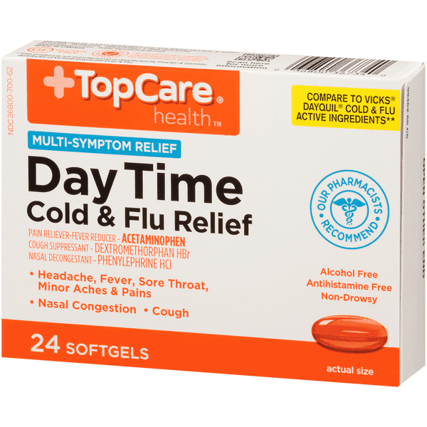 Topcare Day Time Cold & Flu Relief Softgels