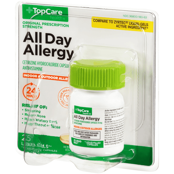 Topcare All Day Allergy Cetirizine Hci Capsules